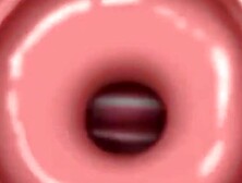 Depraved anime girl is stretching her cunt from up close