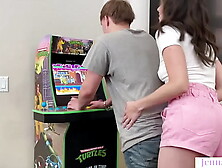Chick Jenna Noelle gets face plowed at arcade by Josh Lewish