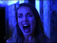 Pretty Blonde Stabbed in the Throat by Psycho