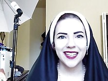 Curse God With Naked Naughty Nun(4K) - Brunette