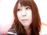 Dazzling Asian girl watches a horny guy slowly jerking his