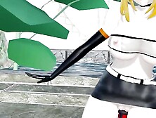 Mirai Akari Sex and Dance Hentai Vtuber Blonde Girl Big Boobs Mmd 3D Orange Boots Color Edit Smixix