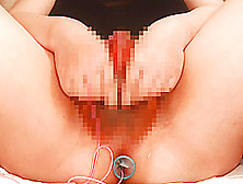 Put A Vibrator Into The Anal And Urethra. Squirting While Blowing Out A Mini Vibrator And Twitching