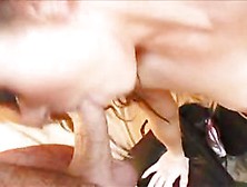 Denise K rides Sybian and eats cum