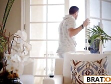 Stepdad Ditches Football to Drill His Slender Stepdaughter