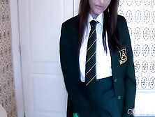 Sarah Louise Soaks Schoolgirl Skirt In Bathtub Tease!