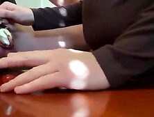 Threatening to smash his balls like grapes