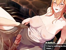 Summer Clover's steamy hentai sex game: Ayano's hot spring Intimacy Scene