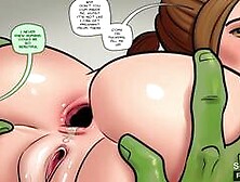 Saving Halloween - Stepdaughter Fucked by Aliens at her Party || 18 year-old teen Anal DP Gangbang