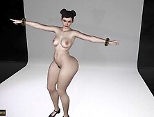 Chun Li in a hot nude dance casting with a glamorous vibe