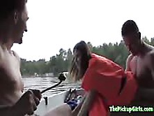 Brunette Fucked In Public On Boat