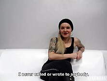 Tattooed Girl At The Casting - Blond Hair Lady