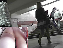 Upskirt (fake) cam filmed pretty ass in sexy pantyhose