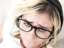 Blonde babe gamer march may jumps stiffed cock like a pro