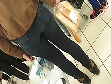 Candid Ass At Shop,  Perfect Round Ass Jean