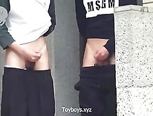 Japanese Twinks Masturbate & Blowjob Outdoor