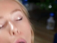 Blonde Bombshell Fucks Her Tight Pussy with a Huge Dildo