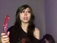 Dumb Emo Spits N Explores New Gummy Worm Double Dildo