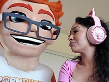 SarahLance - Hot Brunette Babe Gives A Sloppy Deepthroat And Swallows Load