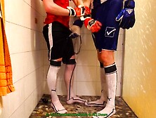 shower in soccer with my bf