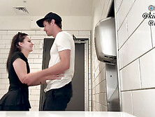 Teen Catches Stranger Looking Up Her Skirt And FUCKS Him In The Restroom