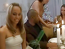 Hardcore Christmas dinner orgy