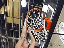 Dude Playing Basketball With Busty Babe