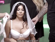 Busty Brunette Clara Has Second Thoughts On Her Wedding Day - brunette with big naturals