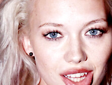 Teenage Blond bombshell flaunts her perfect body & sensual curves in sexy lingerie