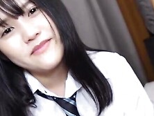 Mei Hotta wears a uniform for us and then masturbates while we see