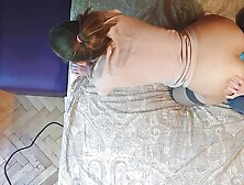 Girl's ass rough stretch with toy