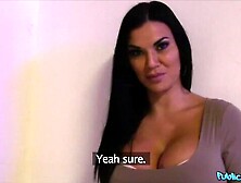 Fake-boobed brunette Jasmine Jae impaled for cash by agent