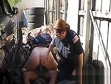 Perverted Cops Take Rhasta Criminal In Alley And Fuck His Cock