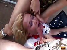 Sasha Knox suckin balls for her country: Big Ass,  Blowjob & Babe Porn