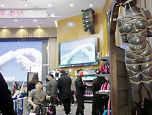 Chinese public supension bondage in latex