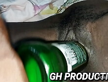 Club bottle in Yaa yaa's pussy and ass
