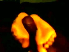 Ebony Cousin Sleepover Footjob