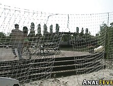 Anally banged outdoors