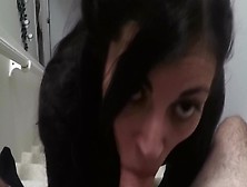 Good-Looking Brunette Dame Actively Sucks Dick And Balls