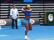 Serena Williams Warms Up In Skintight Spandex