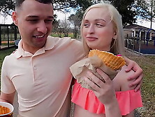 YNGR - Blonde Youngster Starlette Storm Takes On A Huge Dong And Gives A Rimjob