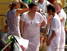 Russian milf bathing