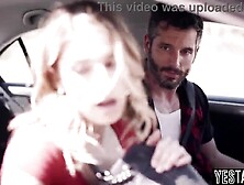 Stranded blond mother I'd like to fuck hitchhikes and screws large knob man outdoors