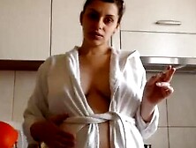 Preggo Smoking And Masterbating On Webcam