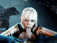 A Slutty White Haired Elf giving a Mesmerizing Blow Job