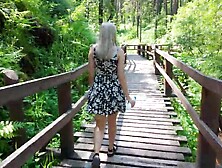 Remote controled sex-toy in park - Fascinating cutie gets an climax