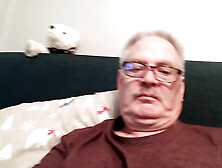 Dad showing his split mushroom headed penis
