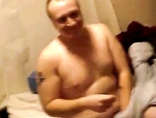 Fat guy caught naked by friend
