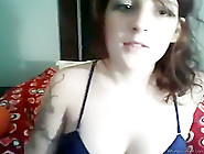 Pretty coed babe gets convinced to strip in the chatroom