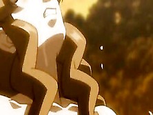 Hentai girl gets licked and fucked outdoors